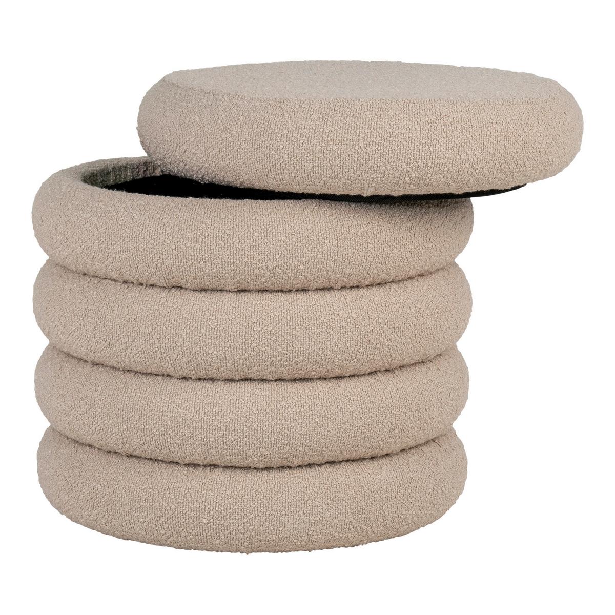 Hocker Broklyn Beige B: 44 Cm - Beige, Design, Holz/Kunststoff (44/44/44cm)