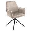Židle s područkami Ottawa, krémová - černá/krémová, Moderní, kov/textil (60/89/64cm) - Premium Living