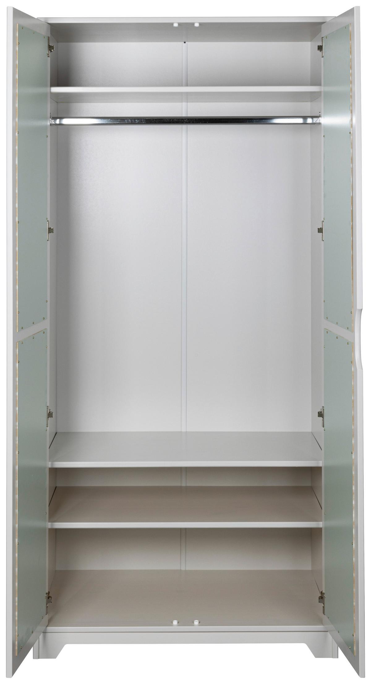 Drehtürenschrank 92cm Prati Hellgrau/salbeigrün - Salbeigrün/Hellgrau, MODERN, Holz (92/205/59.5cm) - MID.YOU
