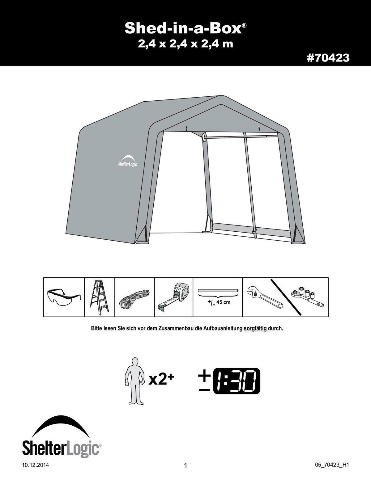 Zeltgarage Mit Satteldach 240x240x240 Cm - Grün, Basics, Kunststoff (240/240/240cm)