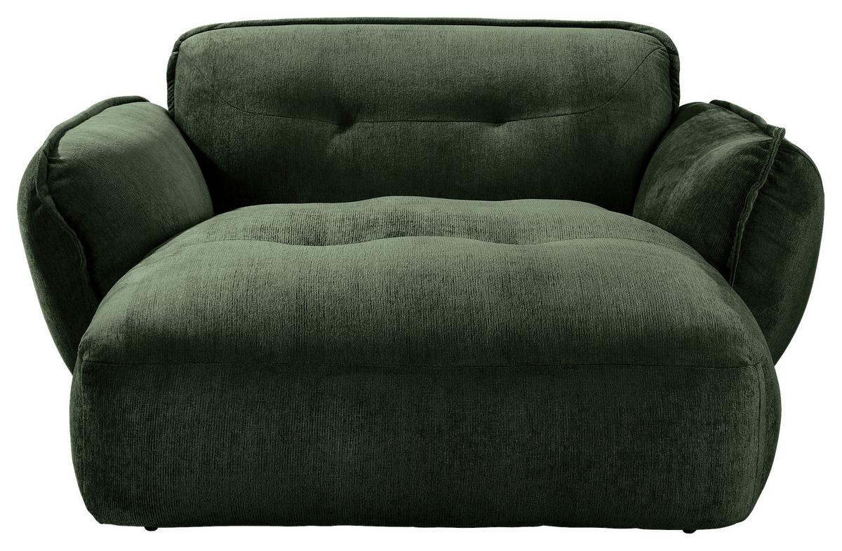 XXL-Sessel Fluffy, Dunkelgrün B: 182 cm - Dunkelgrün/Schwarz, MODERN, Textil (182/87/184cm) - Trendmanufaktur