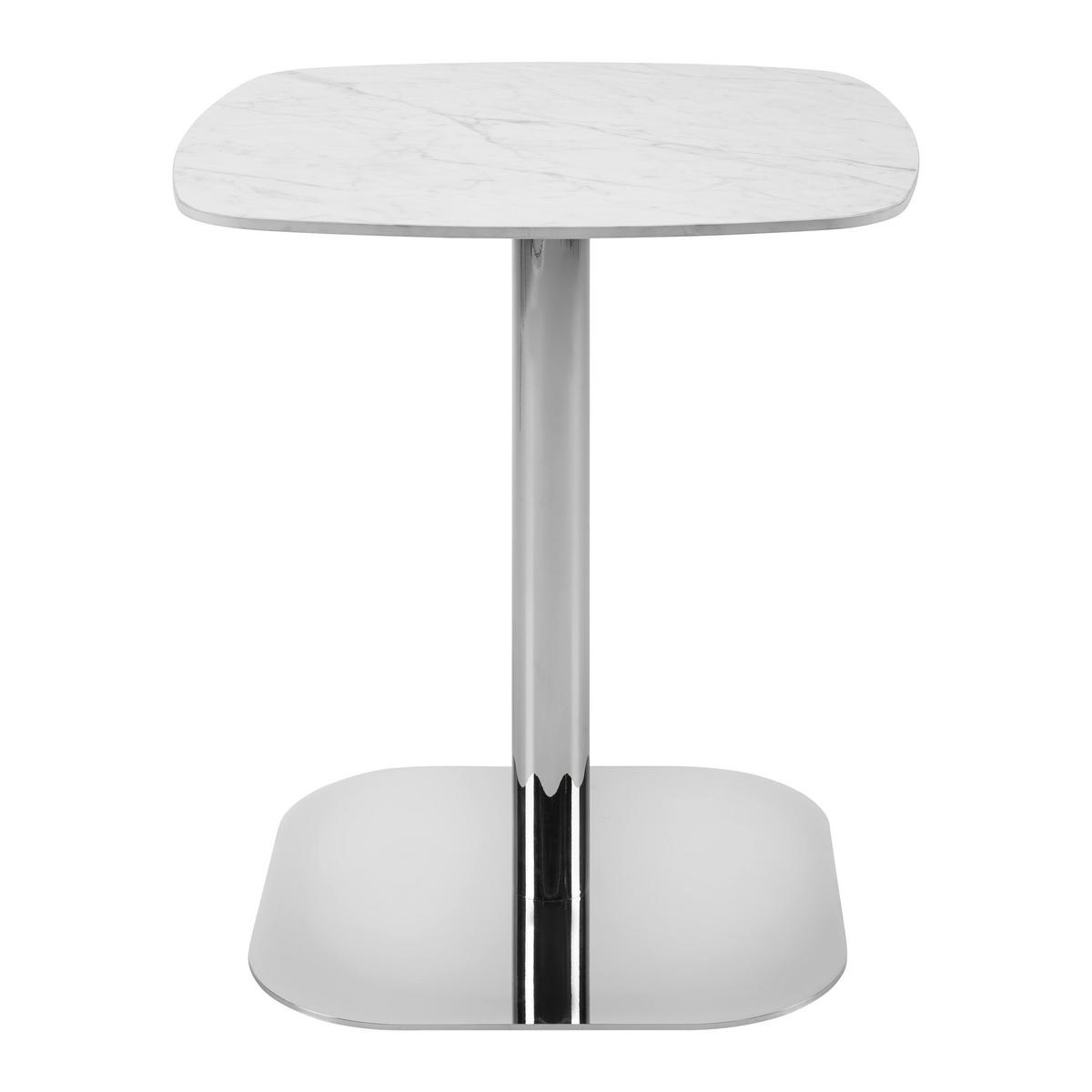 BISTRO STÔL THEO -TREND- - biela/chrómová, Modern, kov/kameň (70/70/75cm) - Premium Living