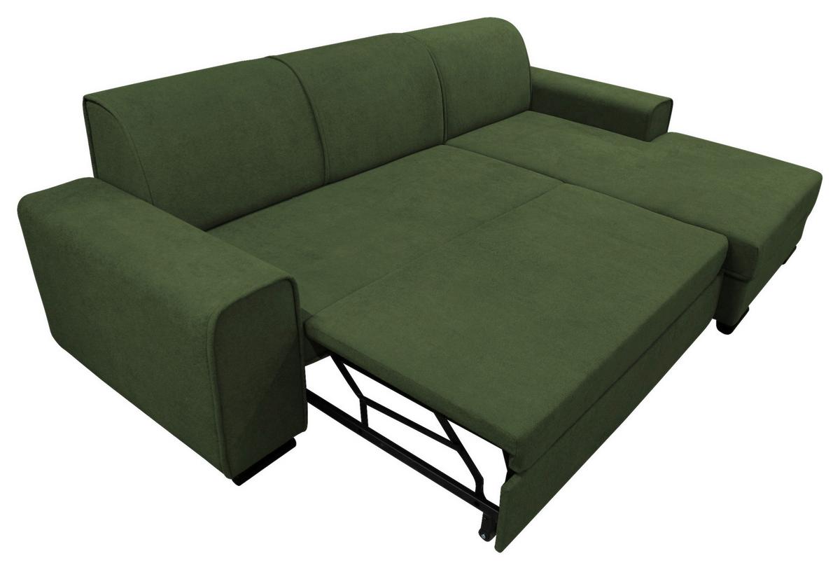 Ecksofa Classic Grün 270x175 cm - Schwarz/Grün, Design, Textil (270/175cm) - MID.YOU
