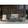 Loungegarnitur 4-Tlg Santander Metall/Polly-Rattan mit Kissen - Grau, MODERN, Kunststoff/Textil (120/60/60cm) - Beldano