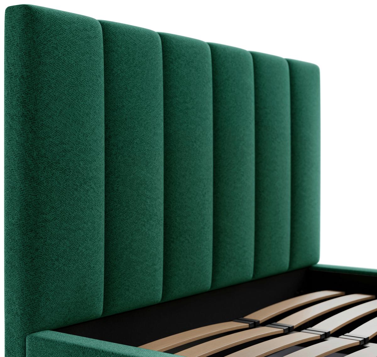 Polsterbett Talera Loft grün 140x200 cm - Buchefarben/Schwarz, KONVENTIONELL, Holz/Textil (140/200cm)