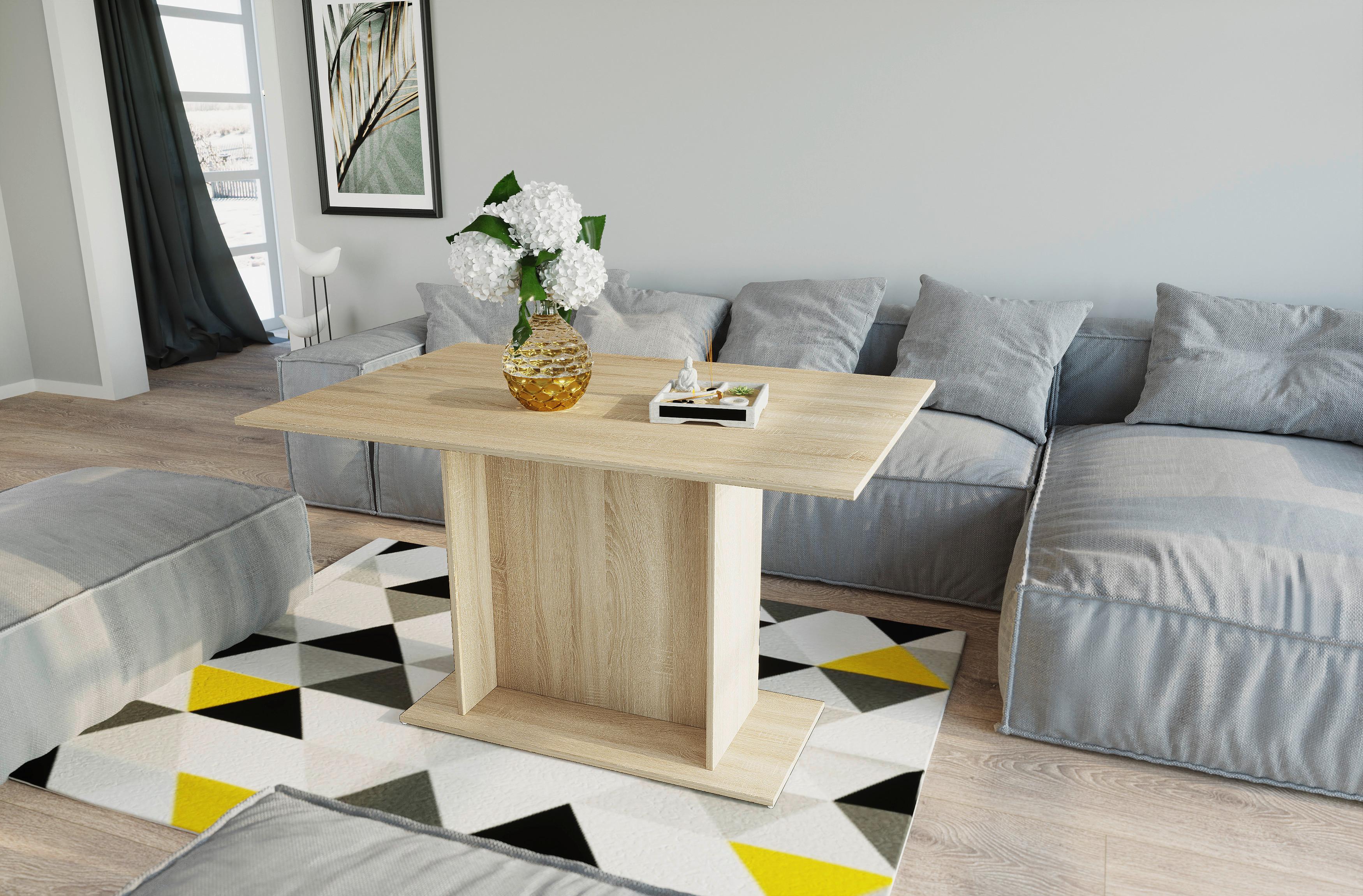 Étkezőasztal Siela - Sonoma tölgy, Konventionell, faalapú anyag (120/74/80cm)