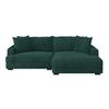 Ecksofa Pelle M. Kissen Dunkelgrün Cord 265x180 Cm - Dunkelgrün/Schwarz, MODERN, Textil (265/180cm)