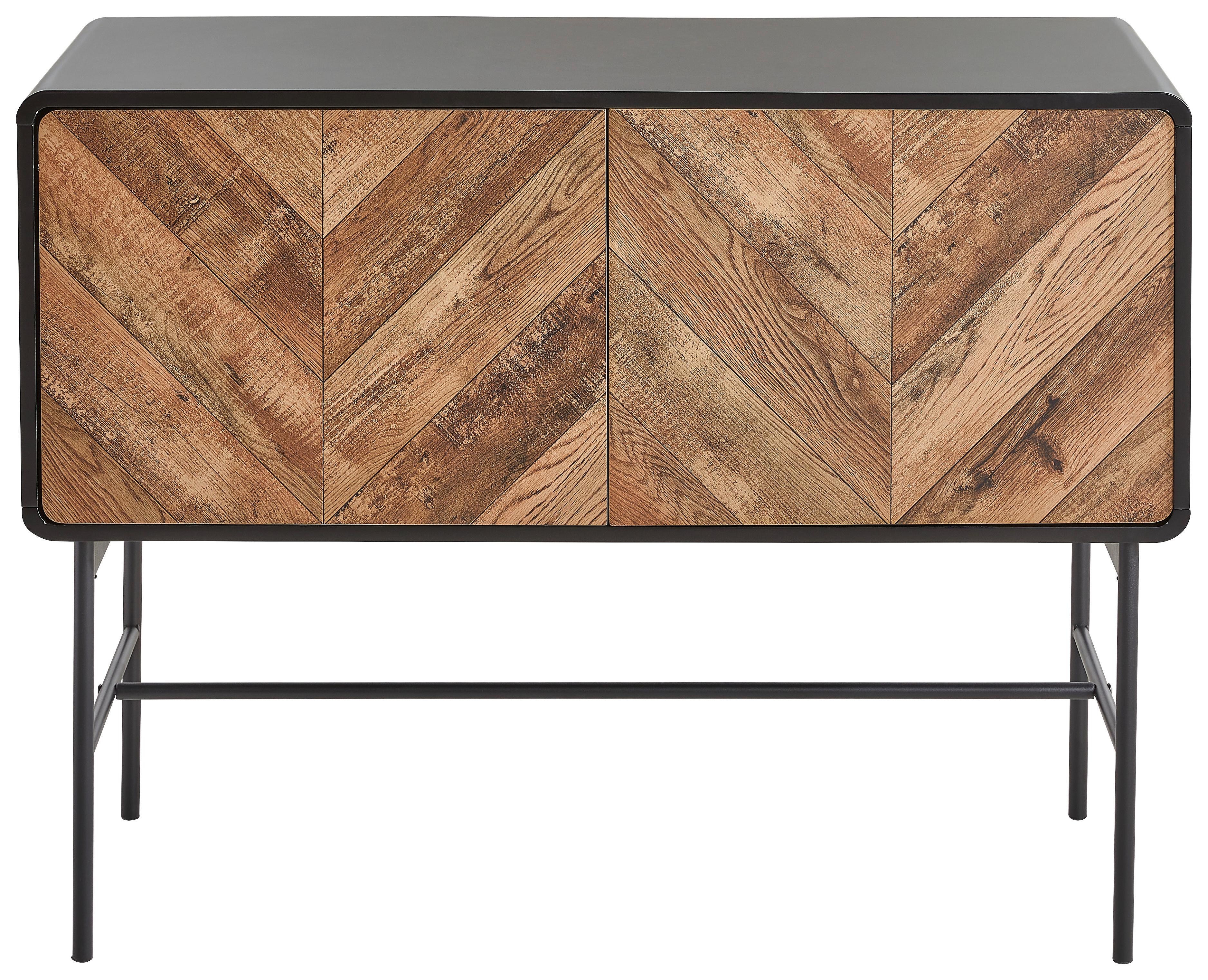Komoda Sandy - černá/barvy dubu, Moderní, kov/kompozitní dřevo (108/82/40cm) - MID.YOU