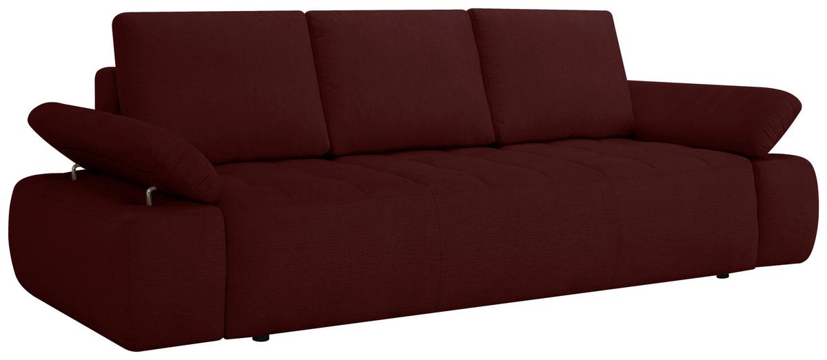 Schlafsofa Madox Rot B: 255 cm - Rot/Schwarz, Design, Textil (255/89/109cm) - MID.YOU