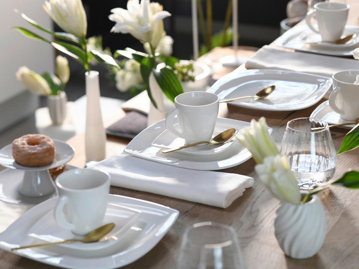 Kaffeeservice Porzellan 6 Personen Geschirr Set - Creme, Basics, Keramik - Creatable