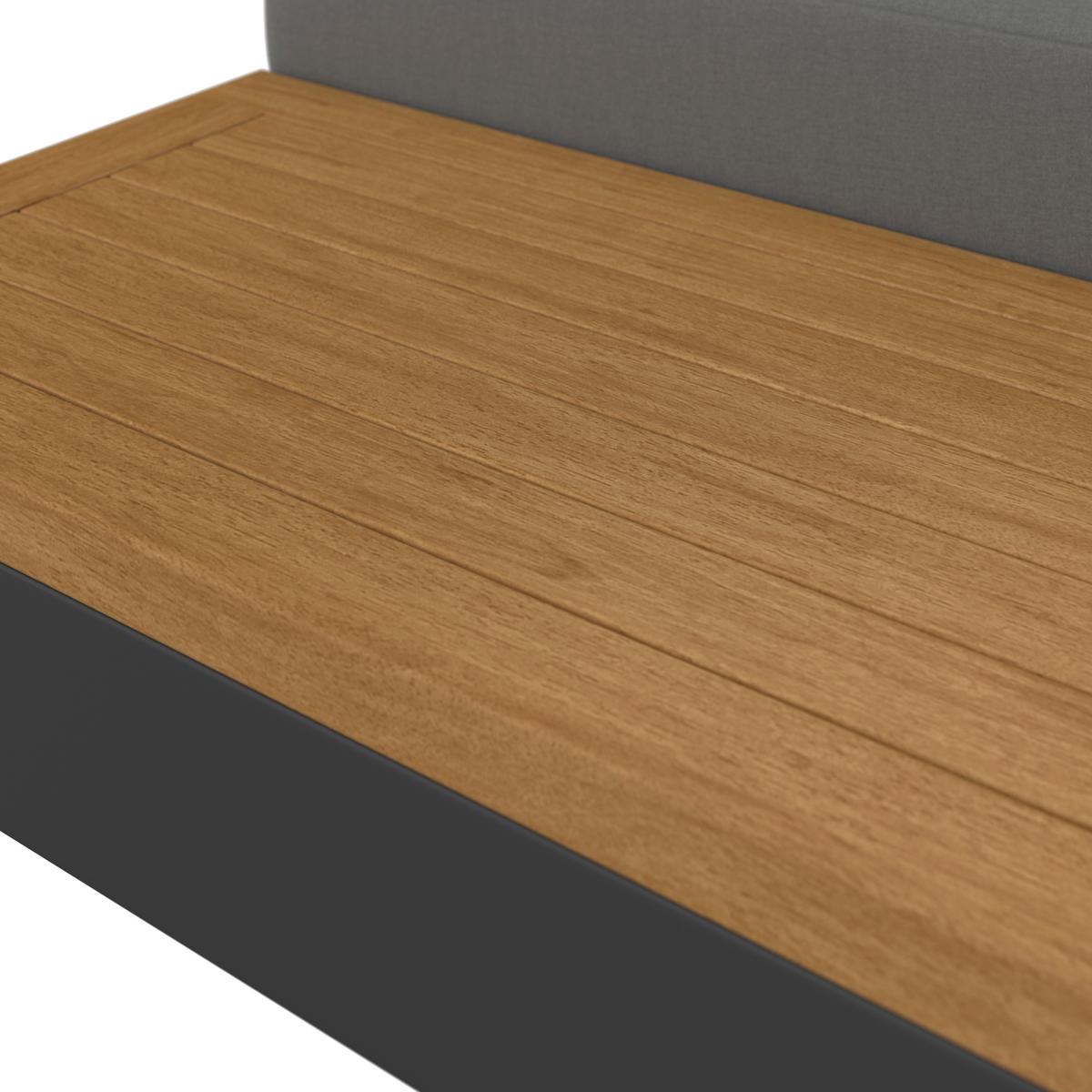 Zahradní sedací souprava AMAIA - šedá/tmavě šedá, Moderní, kov/dřevo (323/80/70cm) - Bessagi Garden