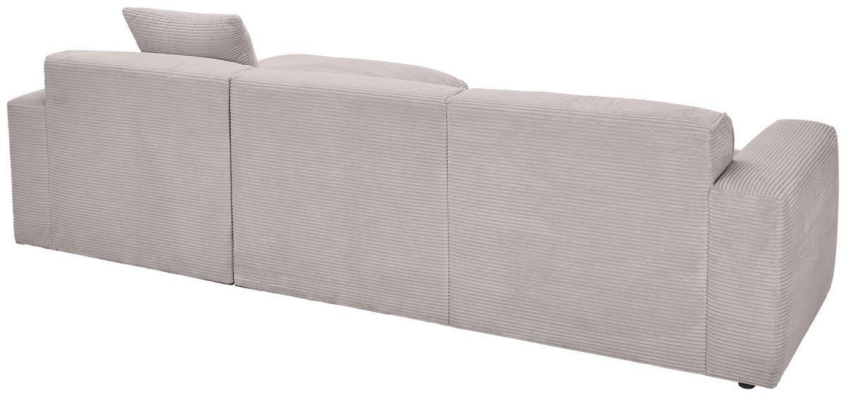 Ecksofa mit Zierkissen Pearl Taupe 303x196 cm - Taupe/Schwarz, Design, Textil (303/196cm) - Livetastic