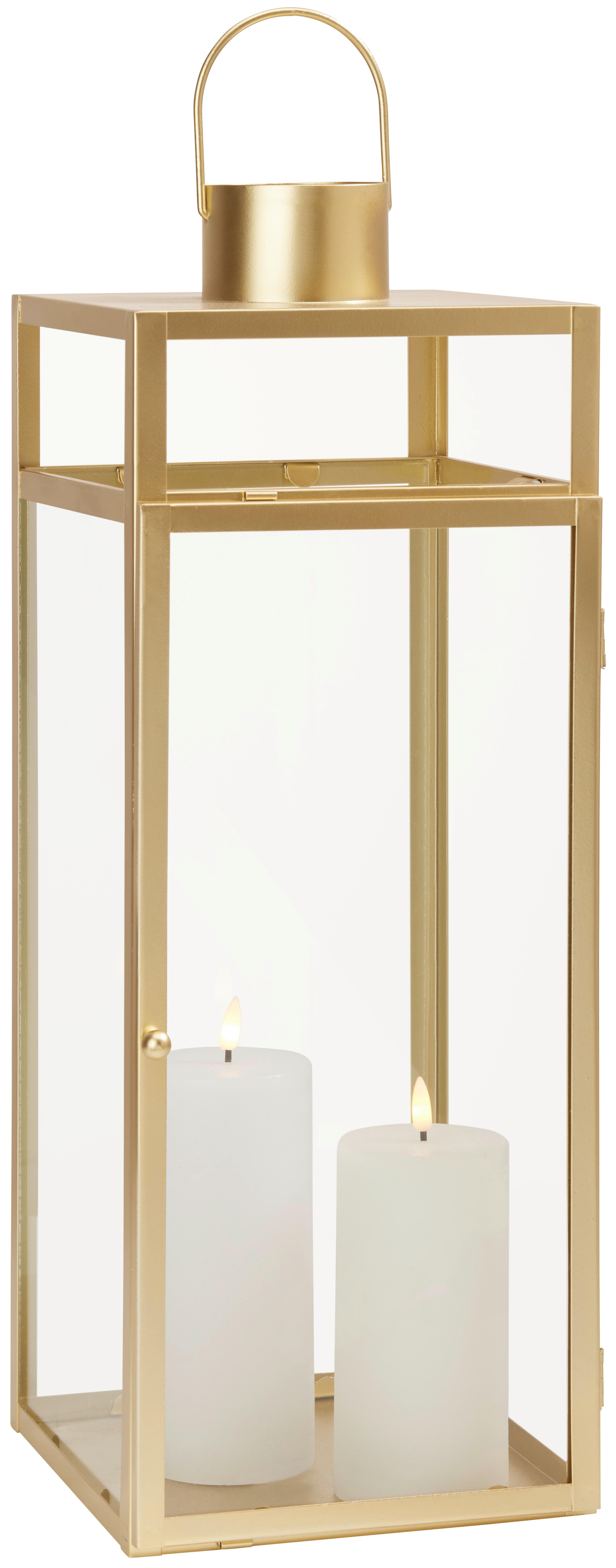 Lucerna Lights, V: 66cm - zlatá, Romantický / Vidiecky, kov/sklo (21/66/20cm) - Modern Living
