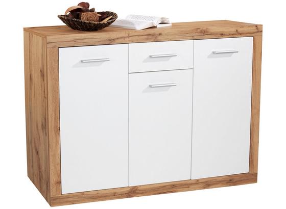 Komoda Mallorca - farby dubu/biela, Moderný, kompozitné drevo (132/90/35cm) Komoda Mallorca - farby dubu/biela, Moderný, kompozitné drevo (132/90/35cm)