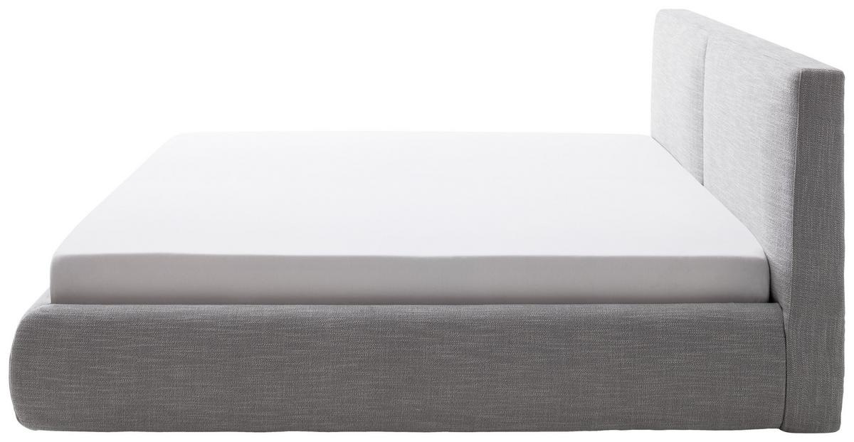 Polsterbett mit Lattenrost + Bettkasten 180x200 Atesio - Hellgrau/Naturfarben, MODERN, Holz/Textil (180/200cm) - Livetastic