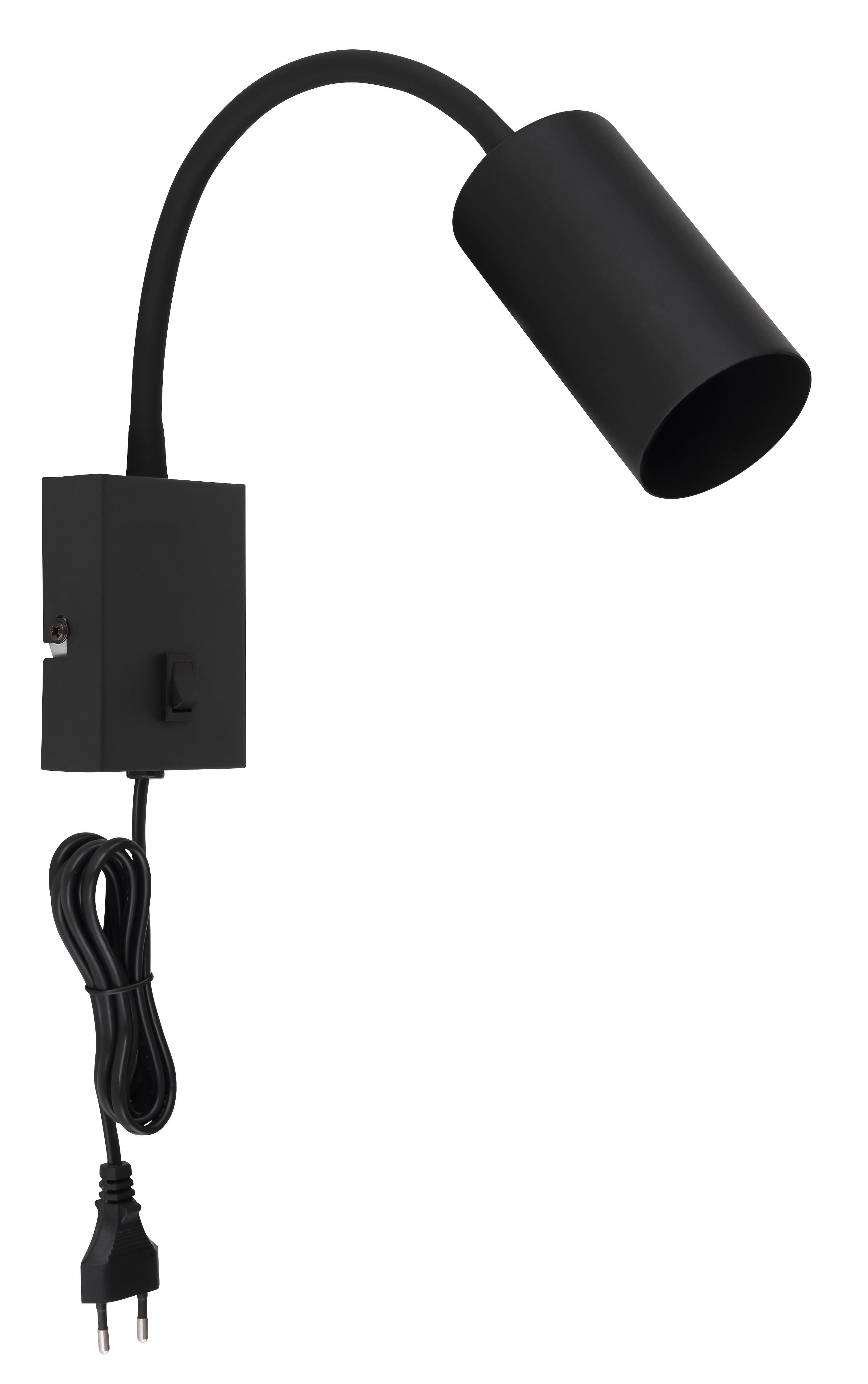 Wandleuchte Maia - Schwarz, MODERN, Metall (7/44cm) - Luca Bessoni