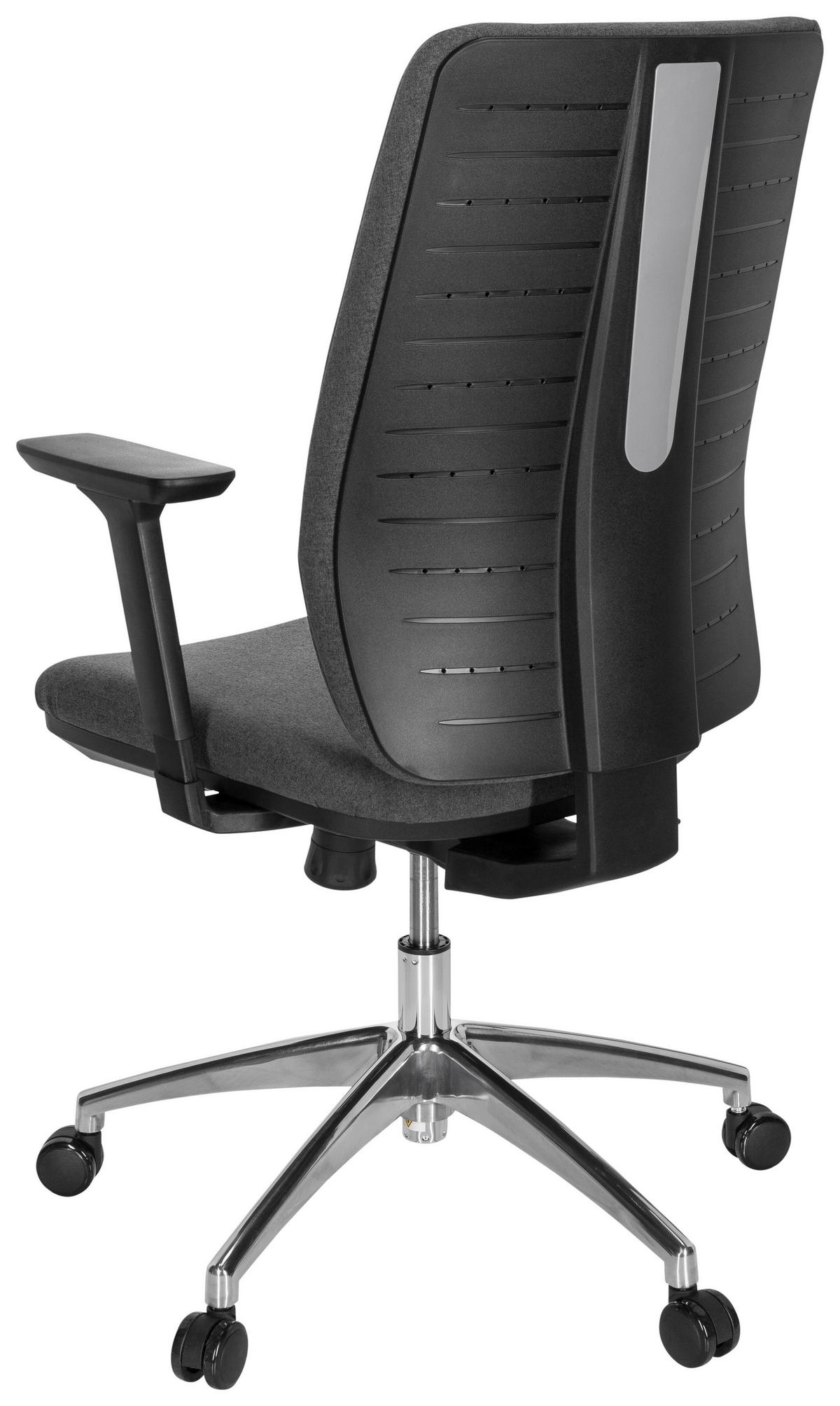 Drehstuhl Integrio I Armstütze Dunkelgrau Bis 120kg - Chromfarben/Dunkelgrau, MODERN, Kunststoff/Textil (74/123/63cm) - MID.YOU