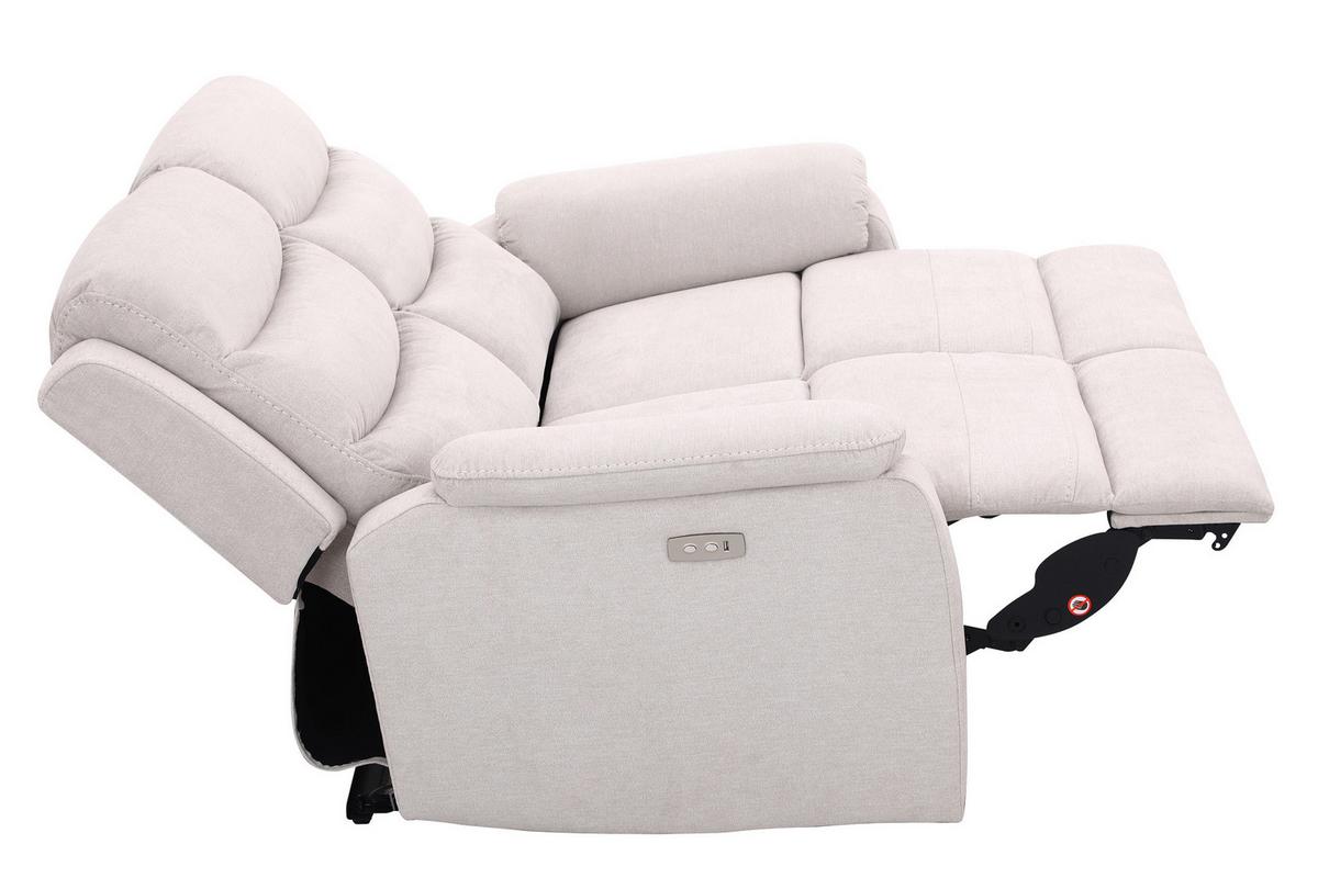 Dvojmiestna relaxačná pohovka, MANCHESTER, béžová - čierna/béžová, Konventionell, textil/plast (153/102/93cm) - Based