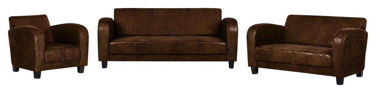 Sitzgarnitur Antis Braun B: 92 Cm - Dunkelbraun/Braun, Design, Textil (92/80/89cm) - Livetastic