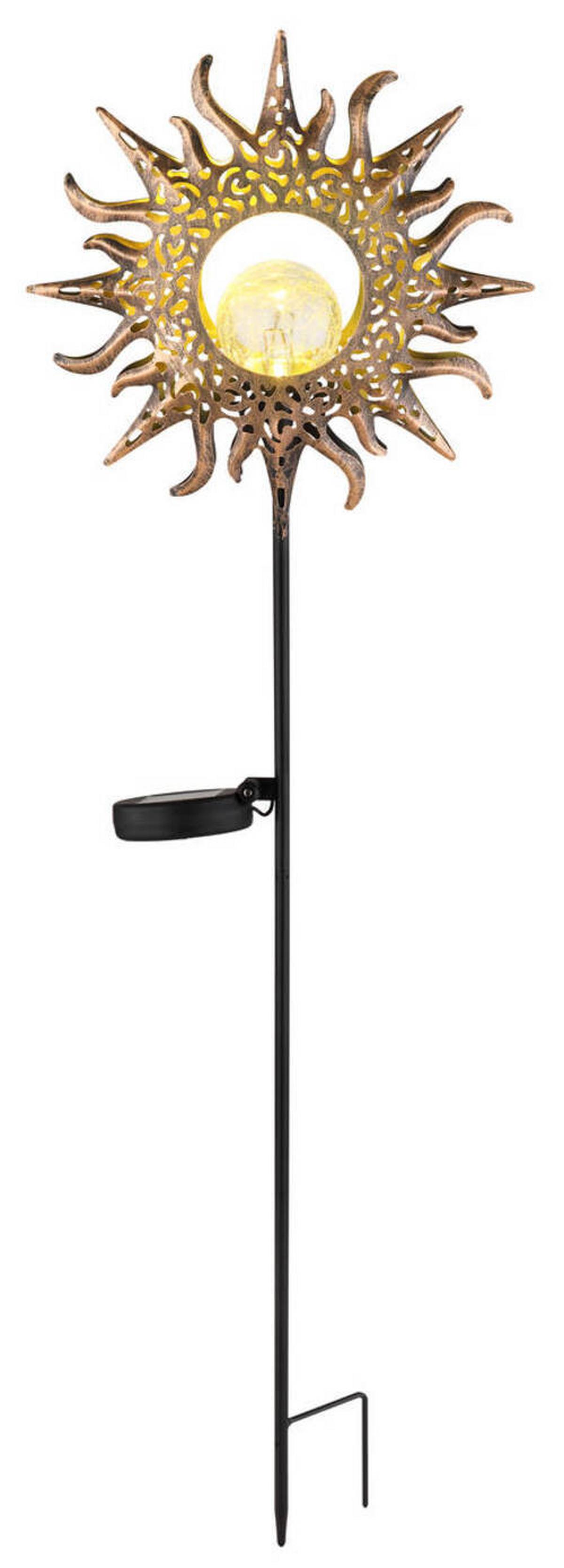 Solarleuchte 36533 - Rostfarben/Transparent, Basics, Glas/Kunststoff (24,2/81,5cm) - Globo