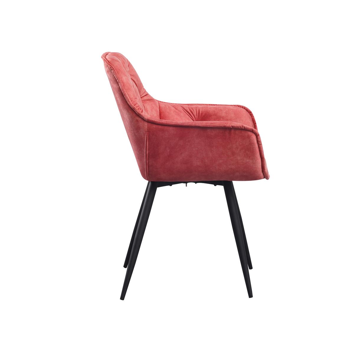 Armlehnstuhl-Set Alan Pink B: 54 cm - Pink/Schwarz, MODERN, Textil/Metall (54/86/53cm) - MID.YOU