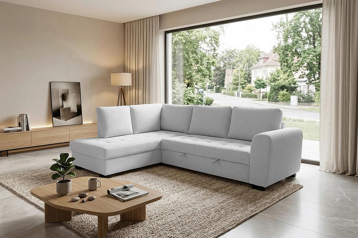 Ecksofa John Beigebraun S: 178x239 Cm - Beigebraun/Schwarz, Trend, Textil (178/239cm)