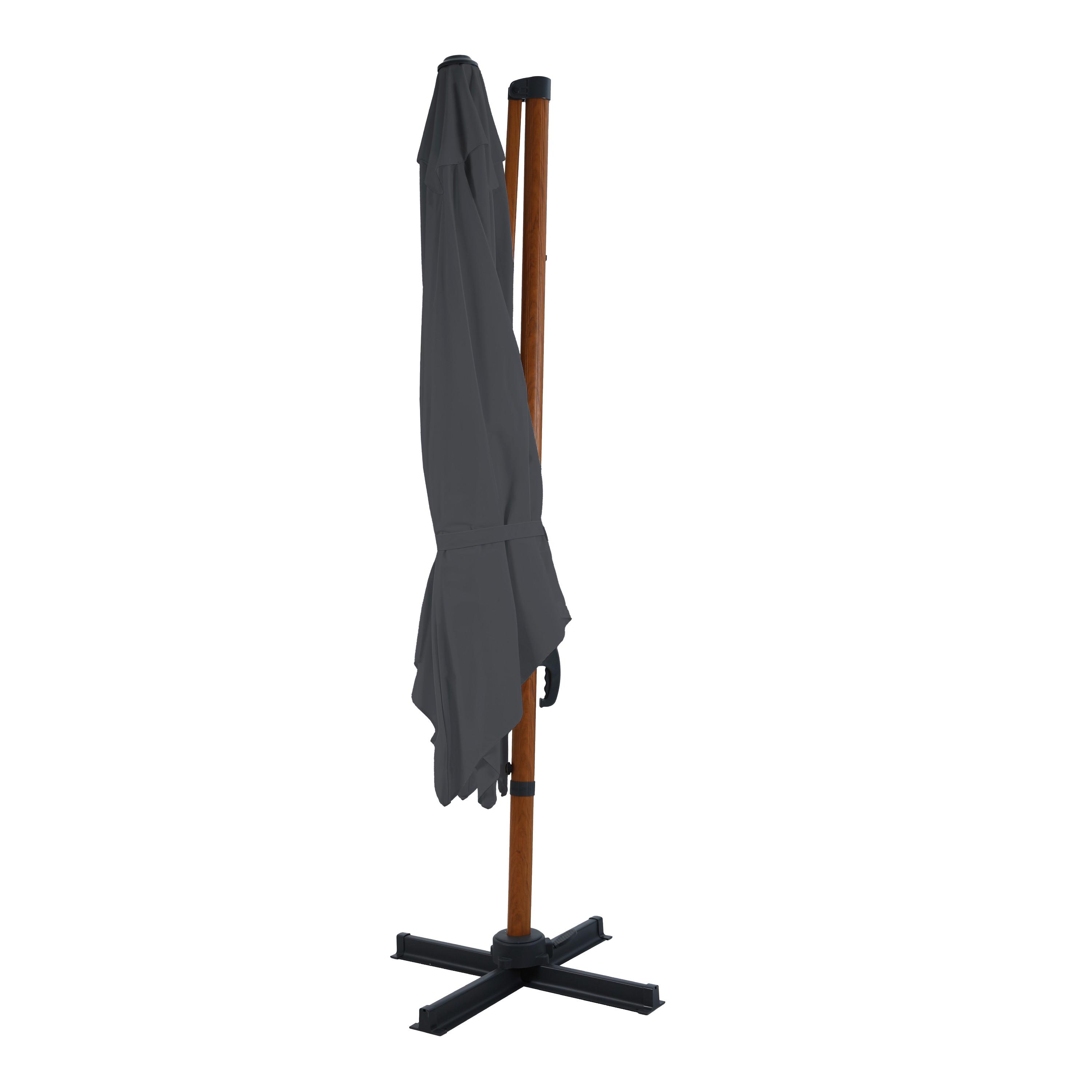 Ampelschirm Grau/Natur DM: 300 H:250 - Eichefarben/Grau, MODERN, Textil/Metall (300/300/250cm)