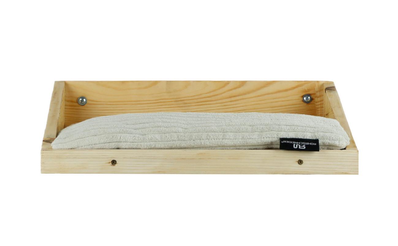 Katzen-Hängesessel Mulde Natur Bezug: Beige, L: 40 cm - Beige/Kieferfarben, Basics, Holz/Textil (40/28/15cm)