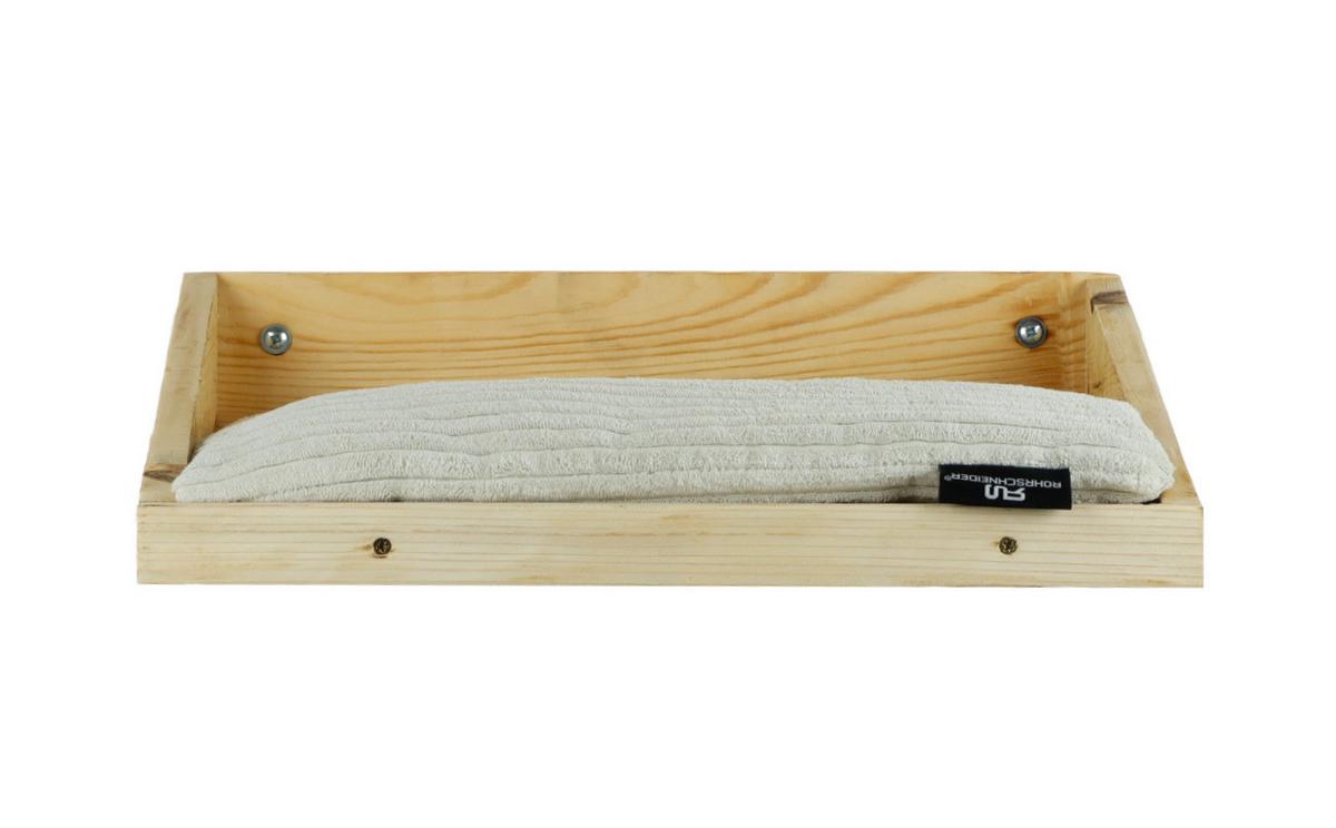 Katzen-Hängesessel Mulde Natur Bezug: Beige, L: 40 cm - Beige/Kieferfarben, Basics, Holz/Textil (40/28/15cm)