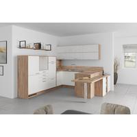 U-küche Lp4050 Weiß/ Eiche 298x294x255 Cm Mit Griffen - MODERN, Holzwerkstoff (298/294/255cm) - Impuls