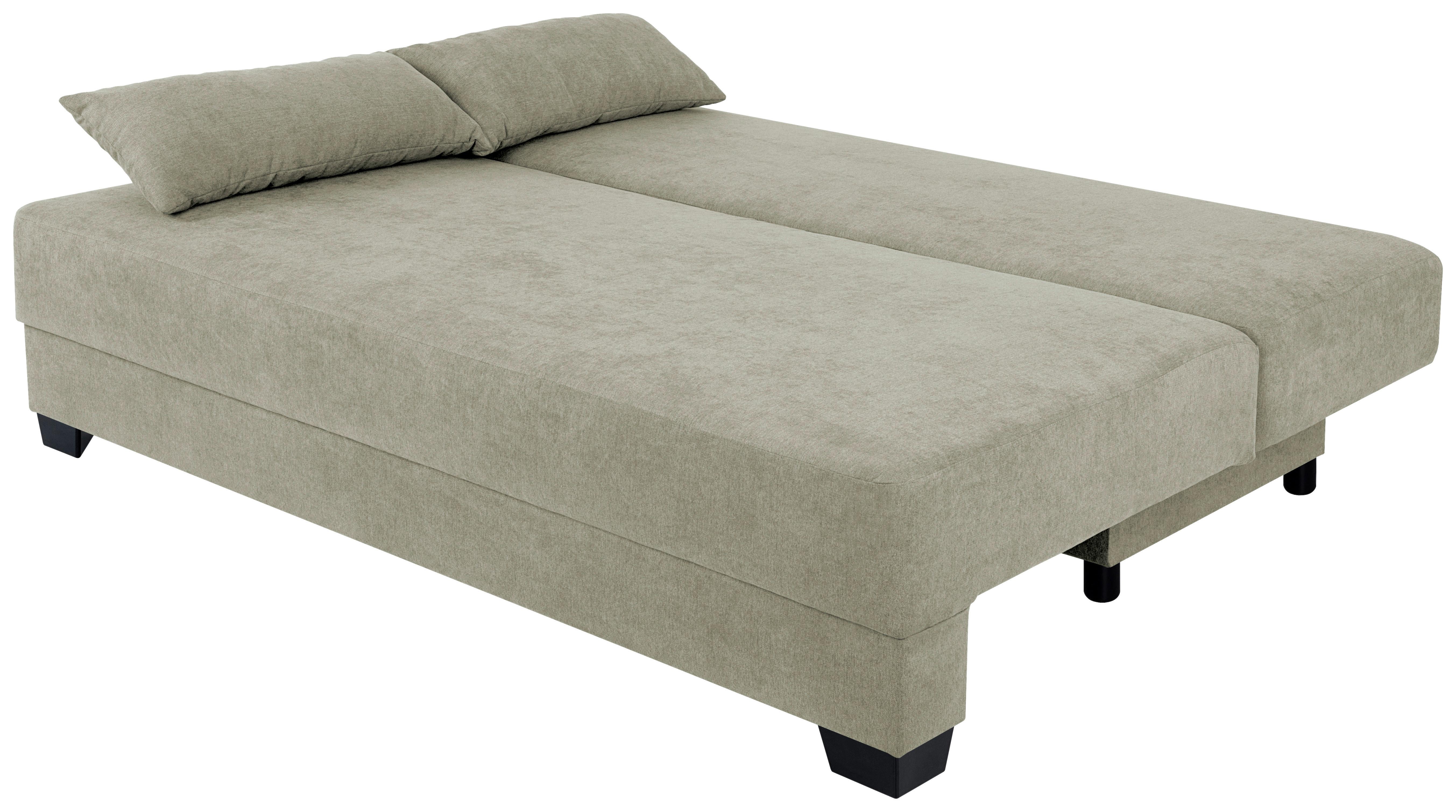 Sofa Mia mit Schlaffunktion Beige 200 cm - Beige/Schwarz, Design, Holzwerkstoff/Textil (200/90/110cm) - P & B