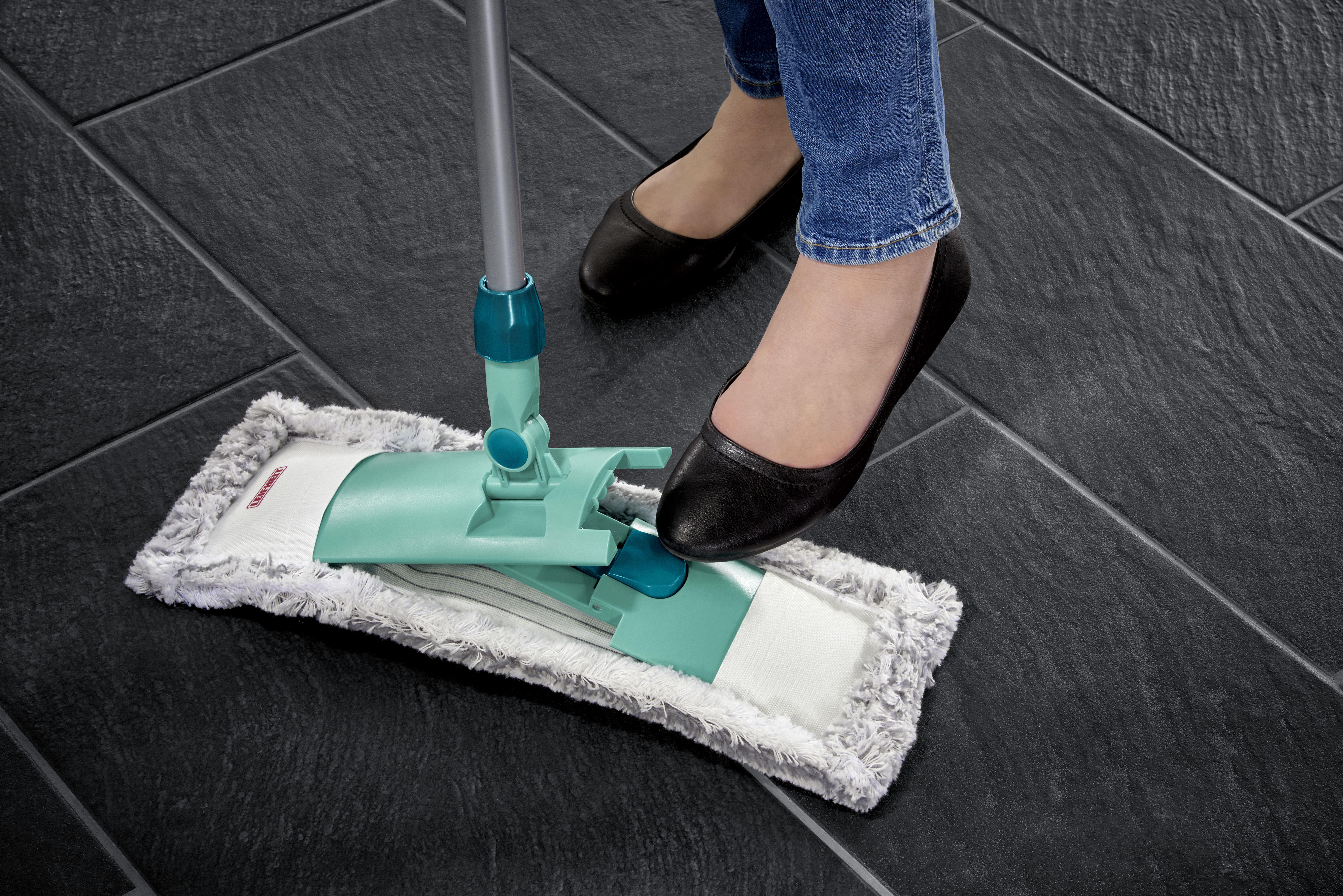 Bodenwischer Classic XL Microfibre - Türkis/Grau, Basics, Kunststoff/Textil (83-138cm) - Leifheit