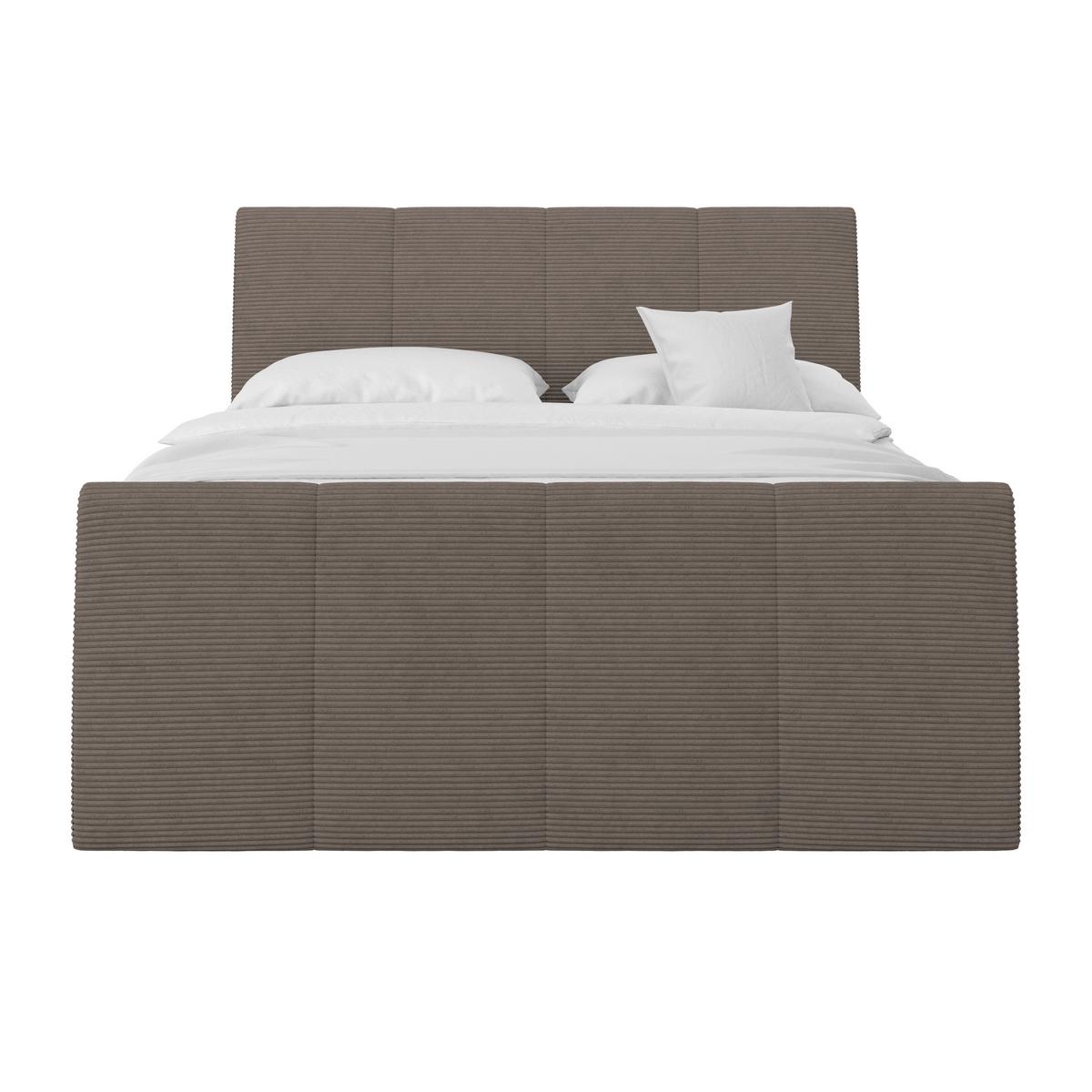 Boxspringbett Libra - Dunkelbraun/Schwarz, KONVENTIONELL, Textil (160/200cm)