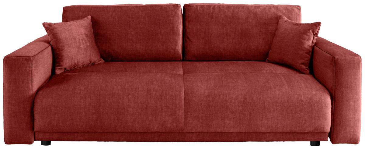 Schlafsofa Longo, Koralle B: 245 Cm - Koralle/Schwarz, MODERN, Textil (245/86/126cm) - Livetastic
