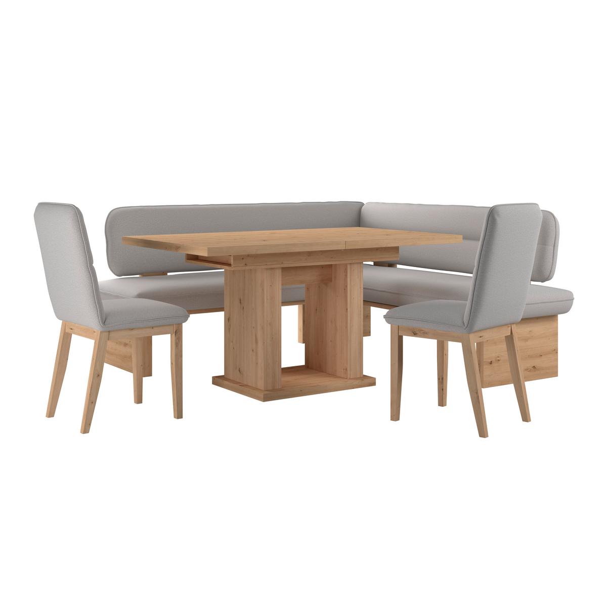 Eckbank Beluna Ii Webstoff Hellgrau, B: 212cm - Eichefarben/Hellgrau, KONVENTIONELL, Holz/Textil (212/170cm) - James Wood