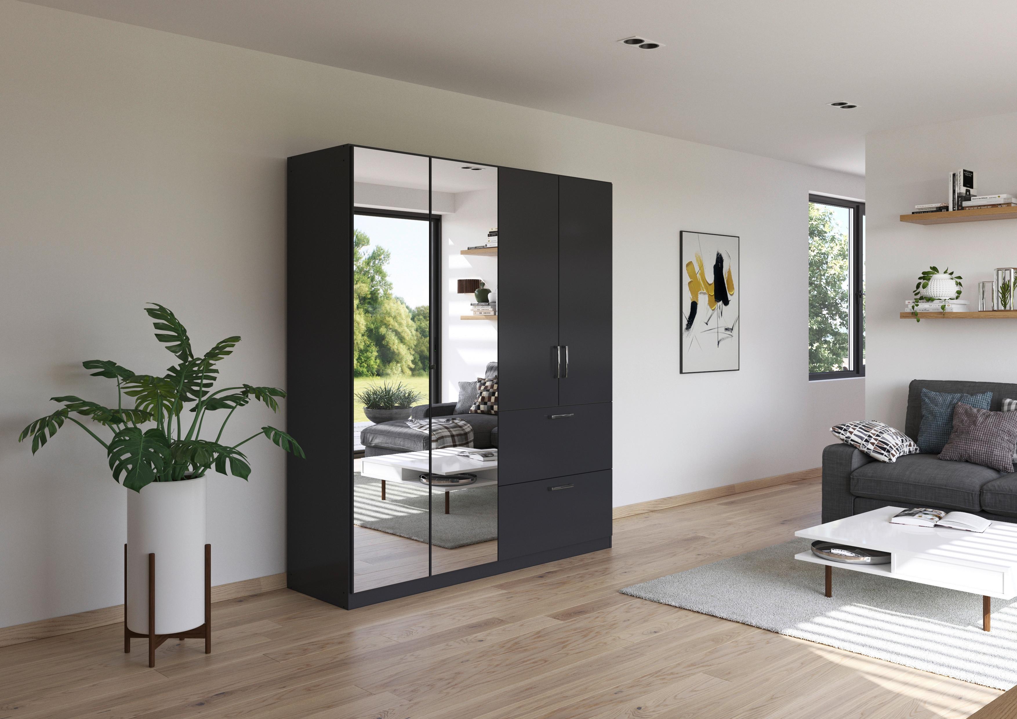 Drehtürenschrank Padua Grau B: 180 cm - Grau, MODERN, Holzwerkstoff (180/210/54cm) - Rauch Möbel