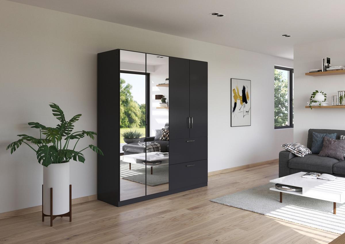 Drehtürenschrank Padua Grau B: 180 Cm - Grau, MODERN, Holzwerkstoff (180/210/54cm) - Rauch Möbel