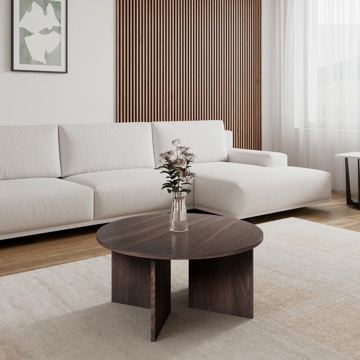 Konferenční stolek Celina, P: 80 cm - barvy vlašských ořechů, Moderní, dřevo/kompozitní dřevo (80/39/80cm) - Bessagi Home