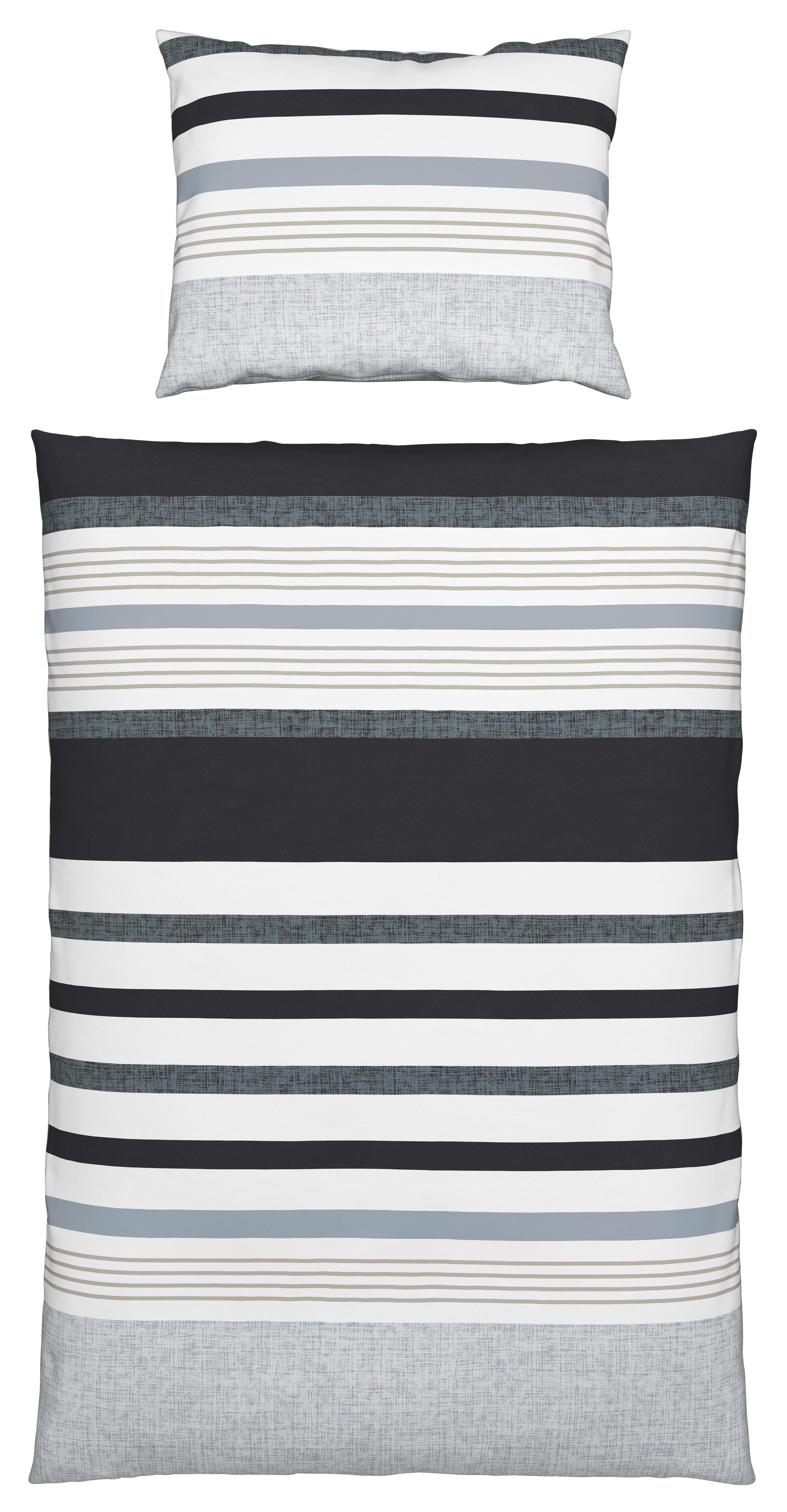 Bettwäsche Davina - Schwarz/Grau, MODERN, Textil - Luca Bessoni