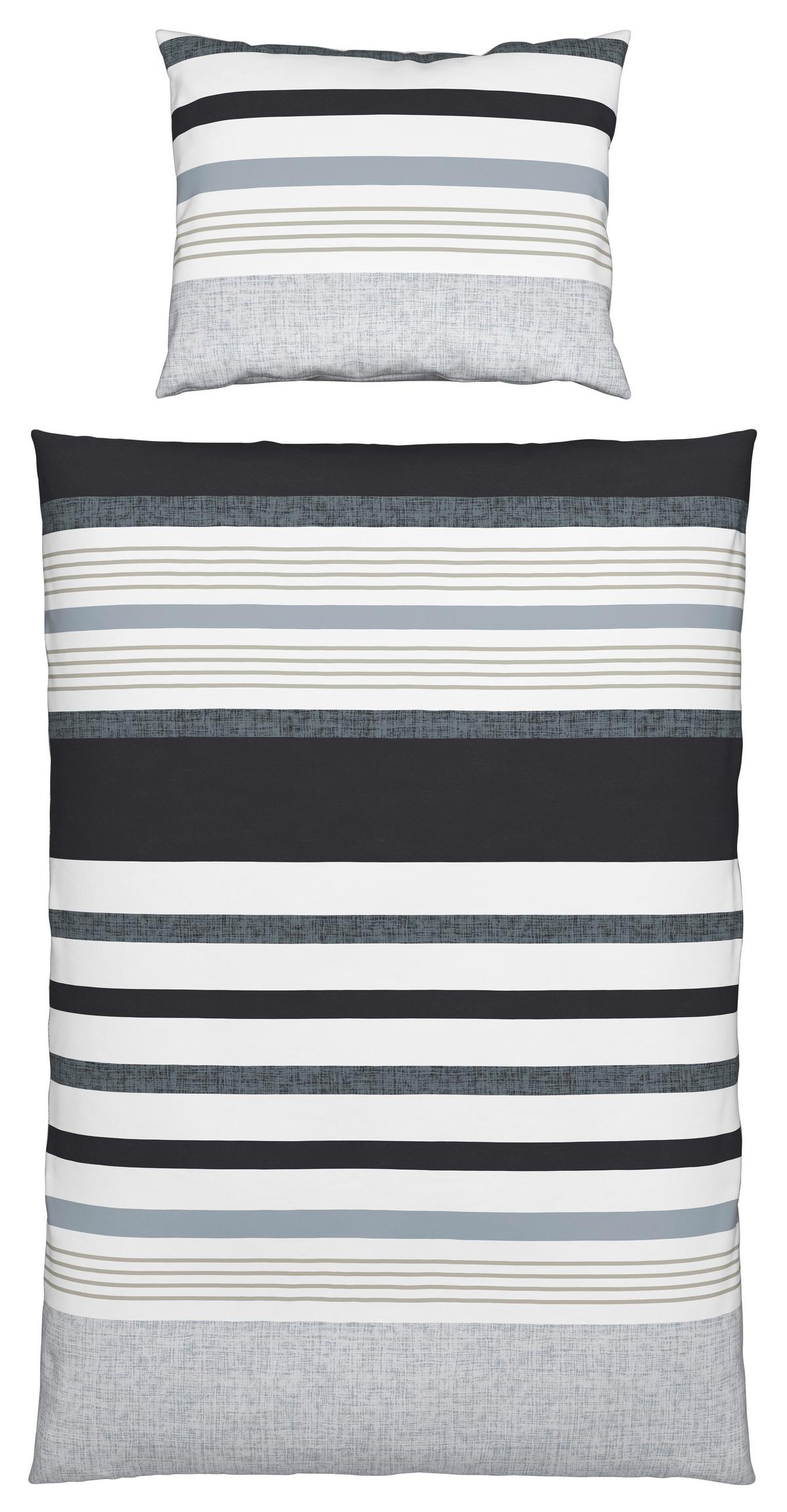 Bettwäsche Davina - Schwarz/Grau, MODERN, Textil - Luca Bessoni