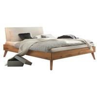 Bett Pesaro Mit Gepolstertem Kopfteil 200x200 - Wildeiche/Eichefarben, Design, Holz/Textil (200/200cm) - Hasena