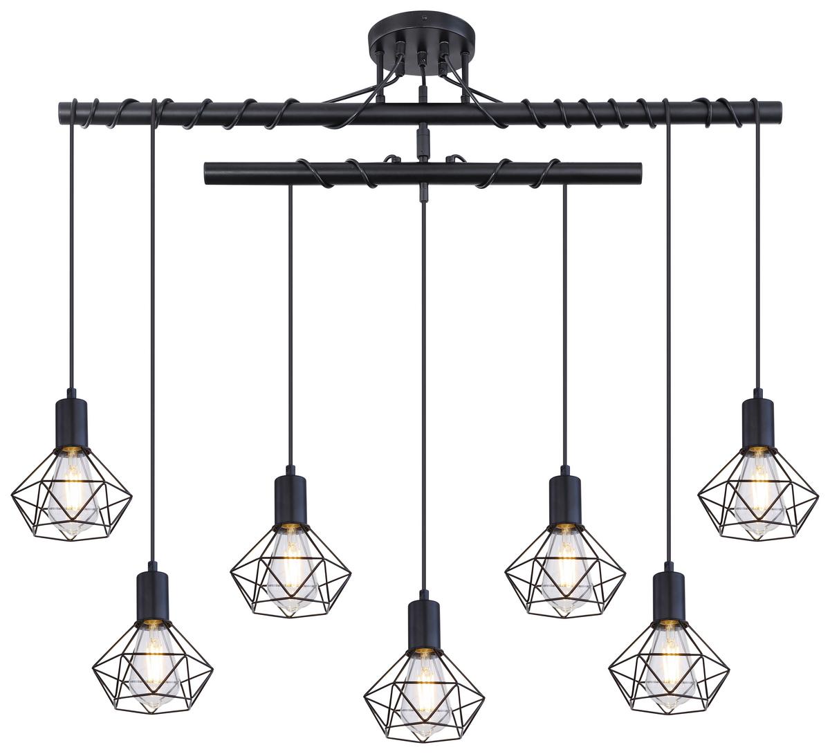 Deckenleuchte L: 100 cm drehbar - Schwarz, Basics, Metall (100/15/100cm) - Globo