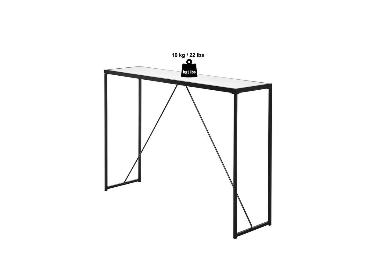 Konsolentisch Glam Console Schwarz/Weiß B: 30 cm - Schwarz/Weiß, KONVENTIONELL, Holzwerkstoff/Metall (111/30/76cm) - Livetastic