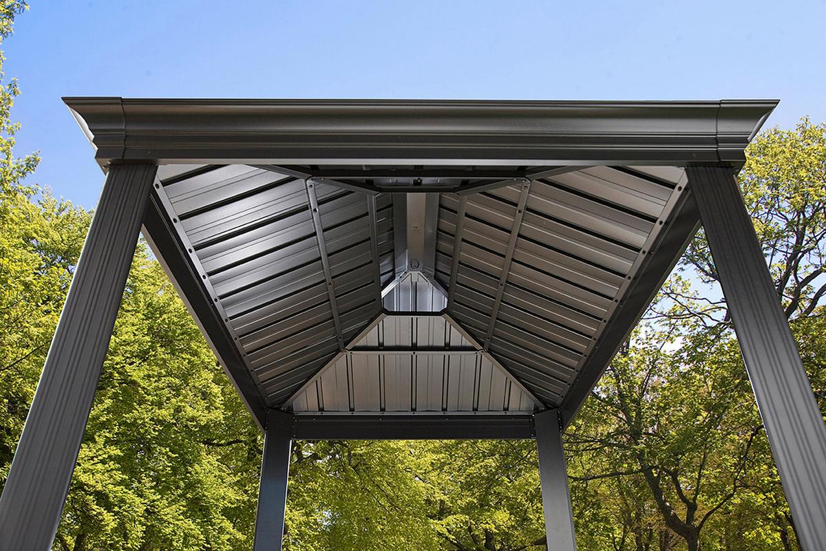 Pavillon Messina Bbq 292x262x 179cm Wetterfest, Gartenpav. - Anthrazit, Basics, Metall (292/262/179cm)