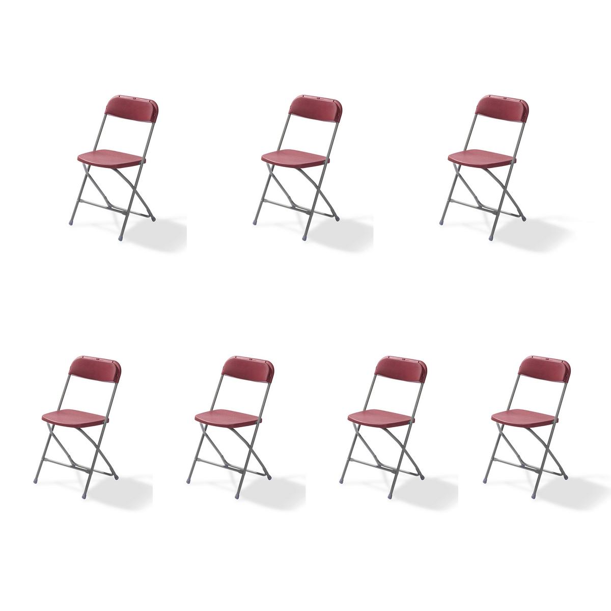 Klappsessel-set 7x  Klappstuhl - Bordeaux/Grau, LIFESTYLE, Kunststoff/Metall (43/80/49cm)