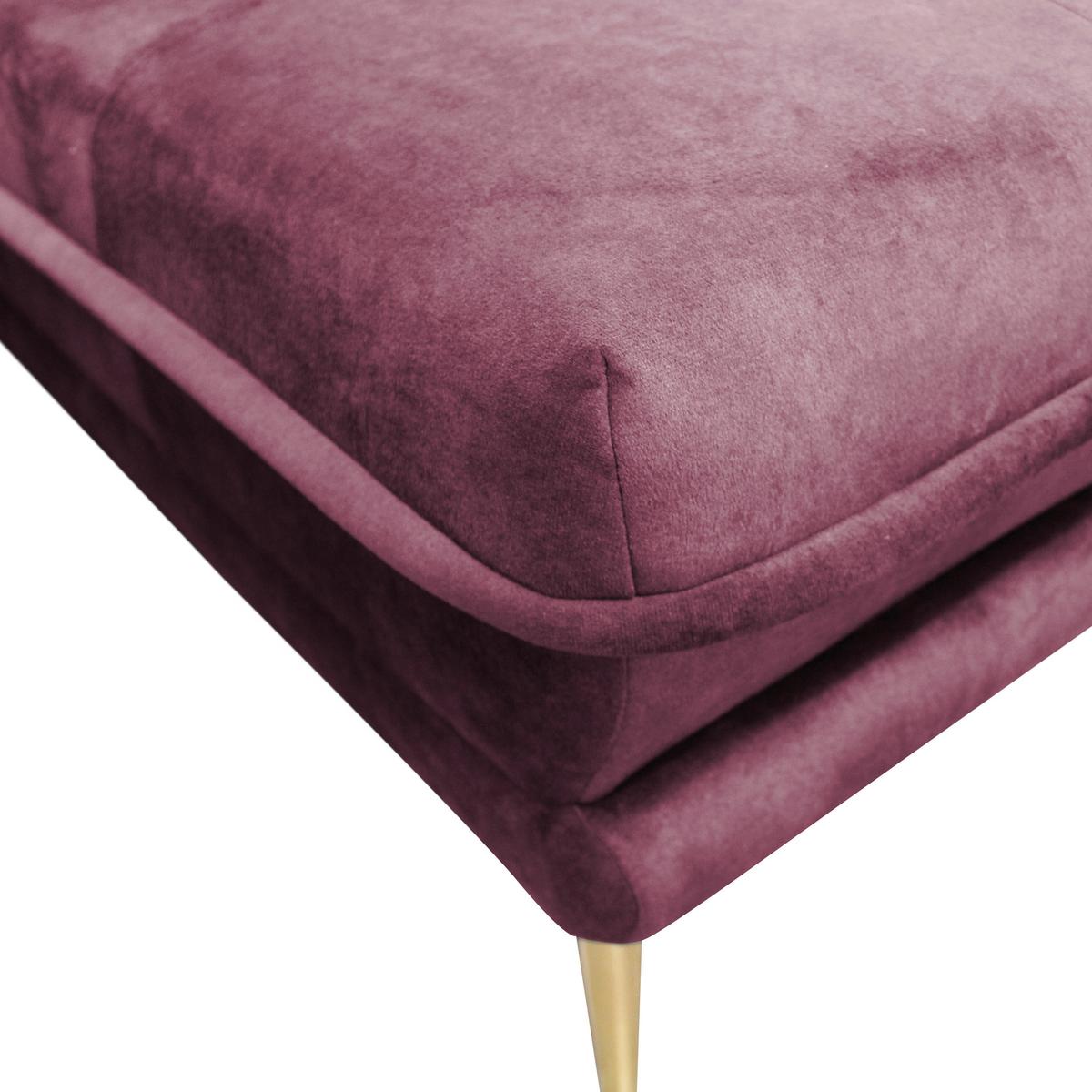 Ecksofa Whisper Weinrot S: 264x196 Cm - Weinrot/Goldfarben, Design, Textil (264/196cm) - MID.YOU