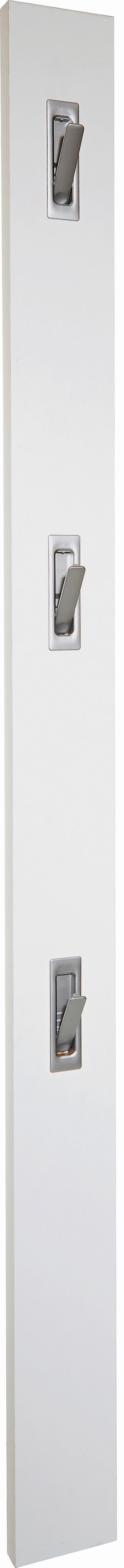 Garderobenpaneel Alpinweiß Mit 3 Haken B: 12 cm - Weiß, MODERN, Holzwerkstoff (12/175/2,8cm)