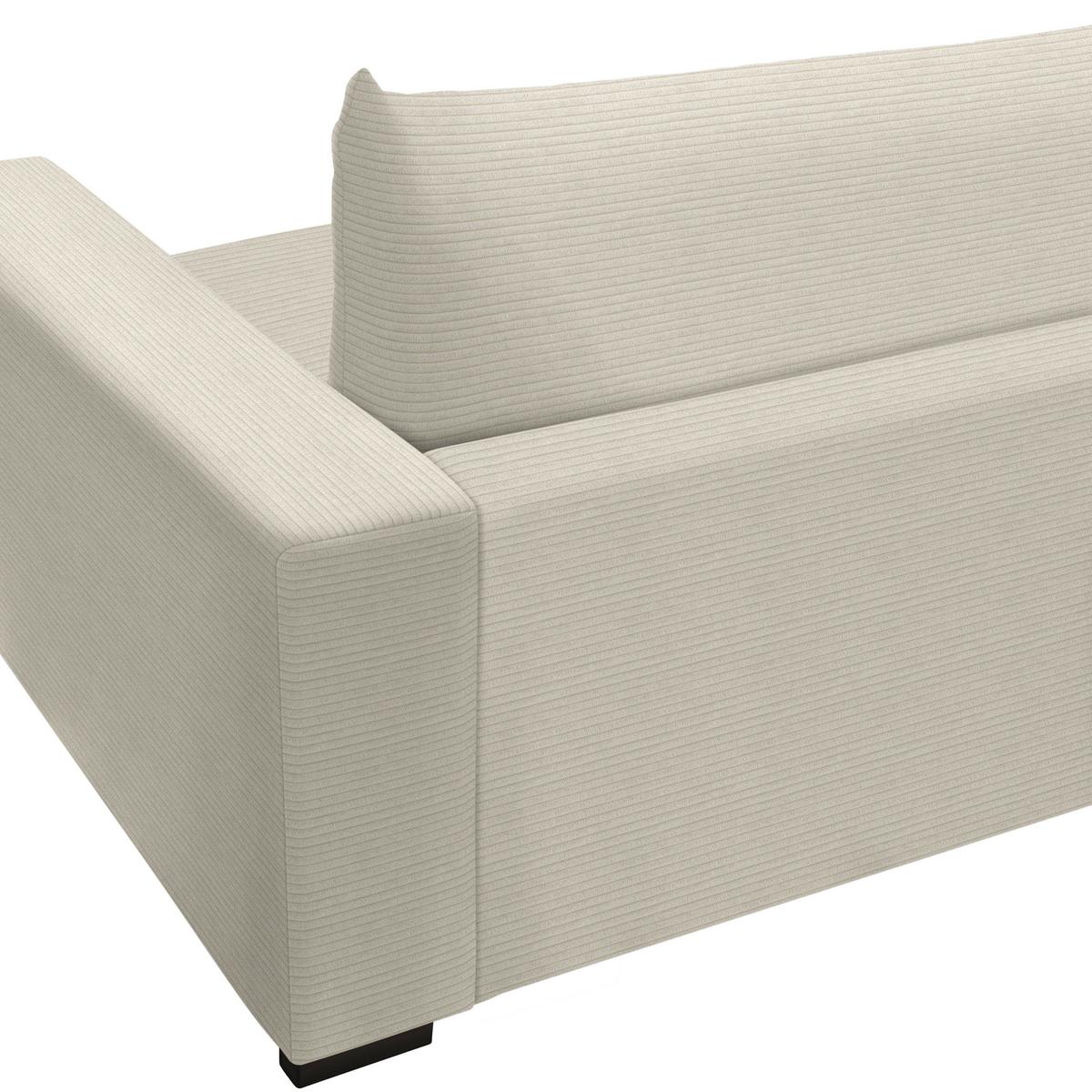 Mega pohovka PEDRO 1200, krémový manšestr - krémová, Moderní, kov/dřevo (261/83/124cm) - Mömax