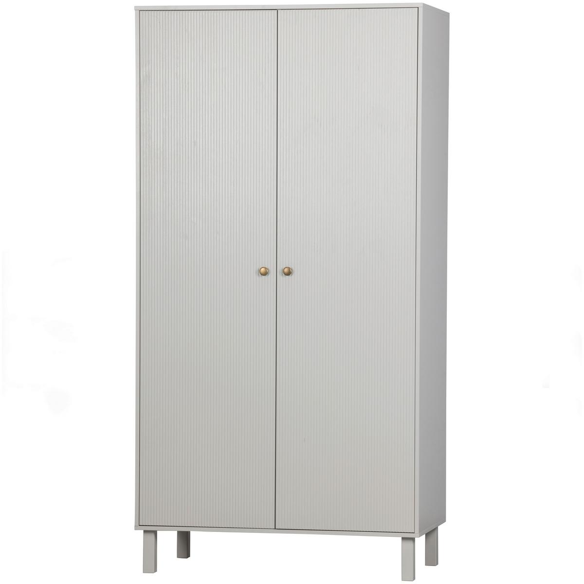Garderobenschrank Madu Hellgrau B: 100 Cm - Hellgrau, Design, Holz (100/195/53cm) - Livetastic