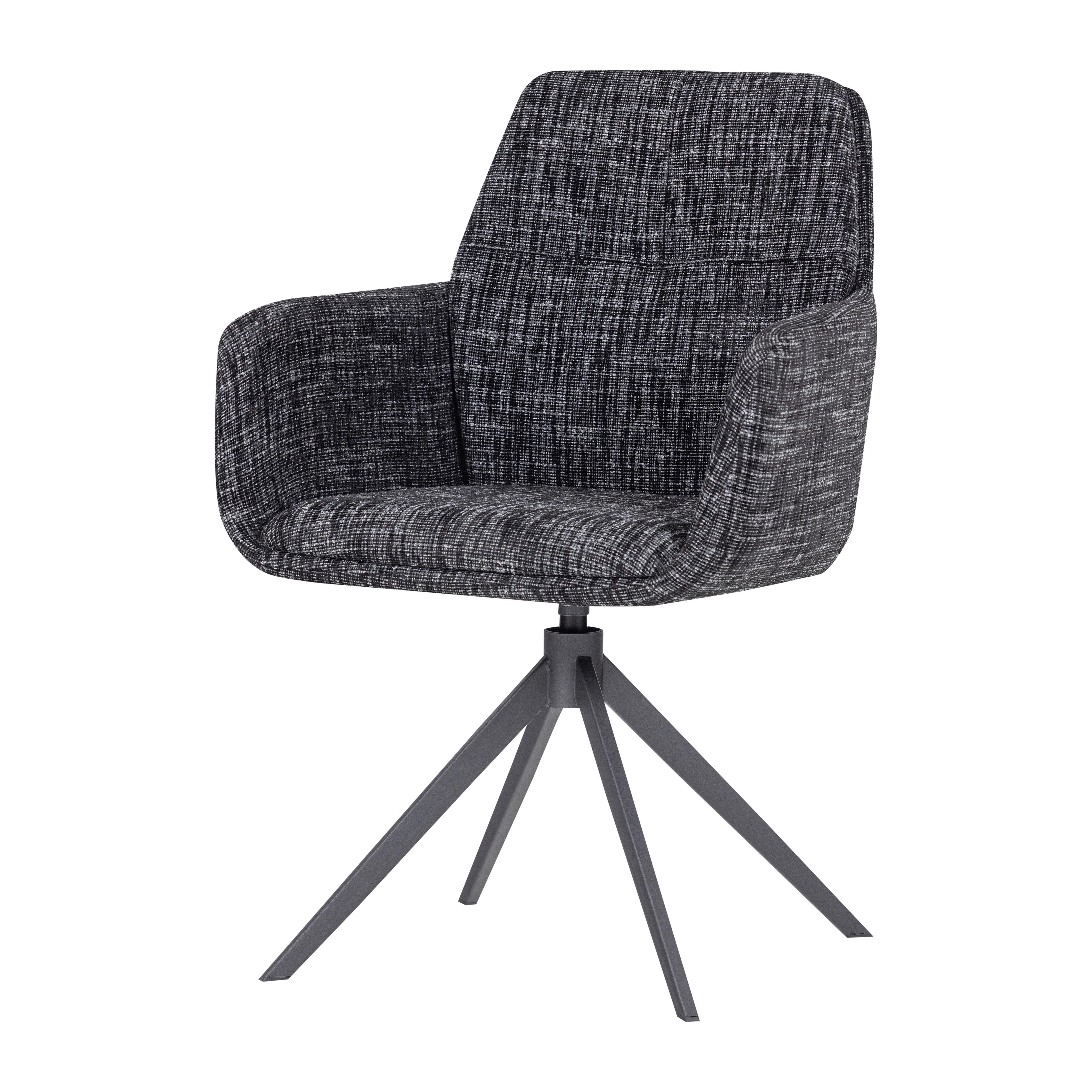 ARMLEHNSTUHL Grant Schwarz B: 61cm - Schwarz, MODERN, Textil/Metall (61/88/63cm) - Livetastic